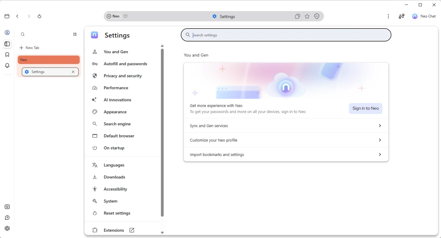 Norton Neo – AI Browser Screenshot 2